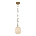 Alora Lighting PD579107BGGR Brushed Gold,Glossy Ribbed Opal Glass Cherise 7-in Brushed Gold/glossy Ribbed Opal Glass Socket Pendant Image 1