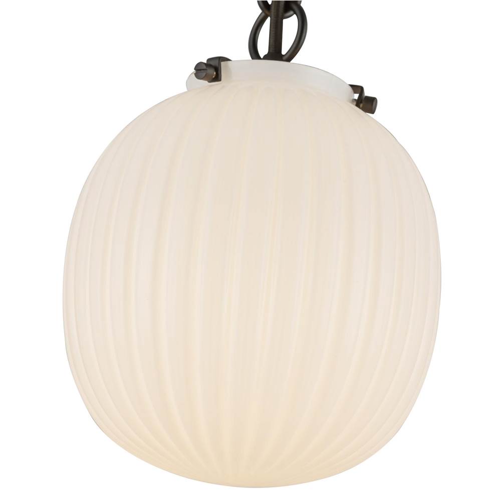 Alora Lighting PD579107MBGR Matte Black,Glossy Ribbed Opal Glass Cherise 7-in Matte Black/glossy Ribbed Opal Glass Socket Pendant Image 4