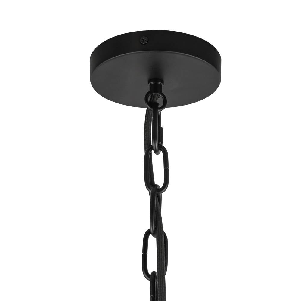 Alora Lighting PD579107MBGR Matte Black,Glossy Ribbed Opal Glass Cherise 7-in Matte Black/glossy Ribbed Opal Glass Socket Pendant Image 2