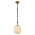 Alora Lighting PD579112BGGR Brushed Gold,Glossy Ribbed Opal Glass Cherise 12-in Brushed Gold/glossy Ribbed Opal Glass Socket Pendant Image 1
