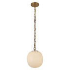 Alora Lighting PD579112BGGR Brushed Gold,Glossy Ribbed Opal Glass Cherise 12-in Brushed Gold/glossy Ribbed Opal Glass Socket Pendant Image 1