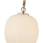 Alora Lighting Cherise 12-in Brushed Gold/glossy Ribbed Opal Glass Socket Pendant