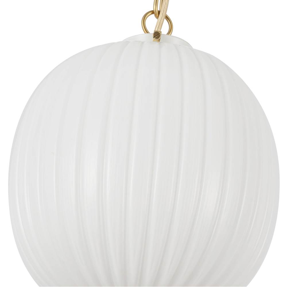 Alora Lighting PD579112BGGR Brushed Gold,Glossy Ribbed Opal Glass Cherise 12-in Brushed Gold/glossy Ribbed Opal Glass Socket Pendant Image 3