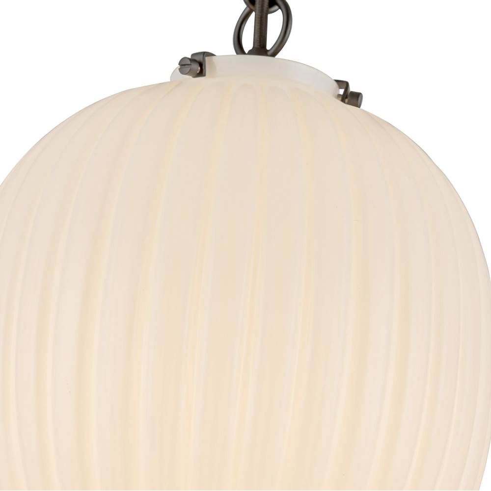 Alora Lighting Cherise 12-in Brushed Gold/glossy Ribbed Opal Glass Socket Pendant