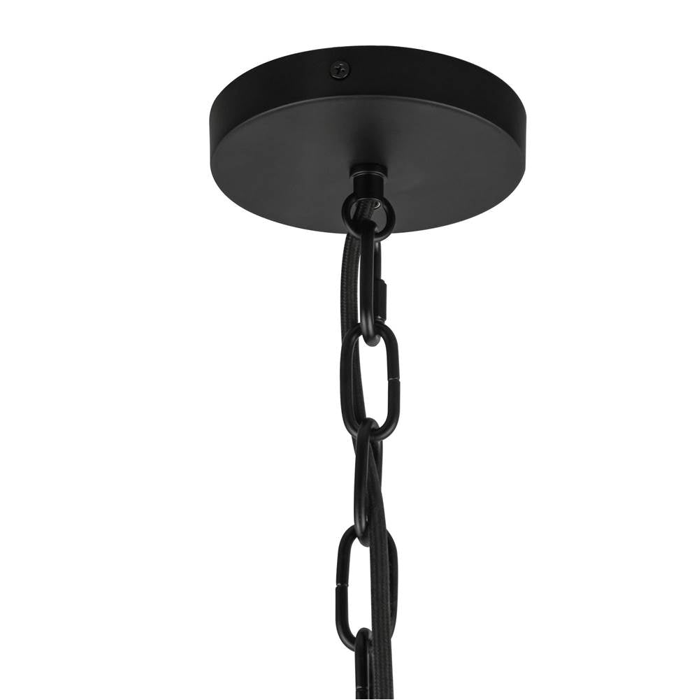 Alora Lighting PD579112MBGR Matte Black,Glossy Ribbed Opal Glass Cherise 12-in Matte Black/glossy Ribbed Opal Glass Socket Pendant Image 2