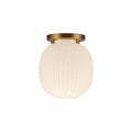 Alora Lighting SF579107BGGR Brushed Gold,Glossy Ribbed Opal Glass Cherise 7-in Brushed Gold/glossy Ribbed Opal Glass Socket Semi-flush Mount Image 1