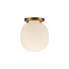 Alora Lighting SF579107BGGR Brushed Gold,Glossy Ribbed Opal Glass Cherise 7-in Brushed Gold/glossy Ribbed Opal Glass Socket Semi-flush Mount Image 1