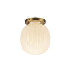 Alora Lighting Cherise 7-in Brushed Gold/glossy Ribbed Opal Glass Socket Semi-flush Mount