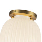 Alora Lighting SF579107BGGR Brushed Gold,Glossy Ribbed Opal Glass Cherise 7-in Brushed Gold/glossy Ribbed Opal Glass Socket Semi-flush Mount Image 3