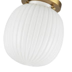 Alora Lighting SF579107BGGR Brushed Gold,Glossy Ribbed Opal Glass Cherise 7-in Brushed Gold/glossy Ribbed Opal Glass Socket Semi-flush Mount Image 2
