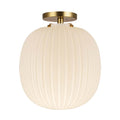 Alora Lighting SF579112BGGR Brushed Gold,Glossy Ribbed Opal Glass Cherise 12-in Brushed Gold/glossy Ribbed Opal Glass Socket Semi-flush Mount Image 1