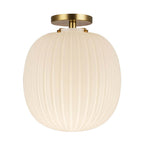 Alora Lighting SF579112BGGR Brushed Gold,Glossy Ribbed Opal Glass Cherise 12-in Brushed Gold/glossy Ribbed Opal Glass Socket Semi-flush Mount Image 1