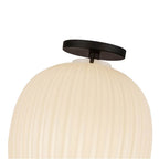 Alora Lighting Cherise 12-in Brushed Gold/glossy Ribbed Opal Glass Socket Semi-flush Mount