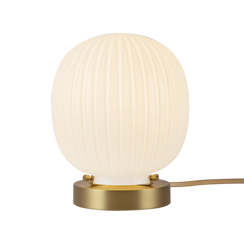 Alora Lighting TL579107BGGR Brushed Gold,Glossy Ribbed Opal Glass Cherise 7-in Brushed Gold/glossy Ribbed Opal Glass Socket Table Lamp Image 1