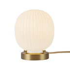 Alora Lighting TL579107BGGR Brushed Gold,Glossy Ribbed Opal Glass Cherise 7-in Brushed Gold/glossy Ribbed Opal Glass Socket Table Lamp Image 1