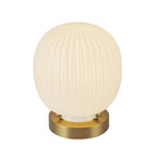 Alora Lighting Cherise 7-in Brushed Gold/glossy Ribbed Opal Glass Socket Table Lamp
