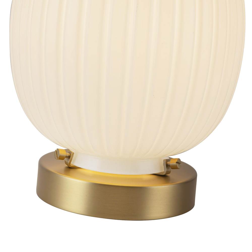 Alora Lighting TL579107BGGR Brushed Gold,Glossy Ribbed Opal Glass Cherise 7-in Brushed Gold/glossy Ribbed Opal Glass Socket Table Lamp Image 3