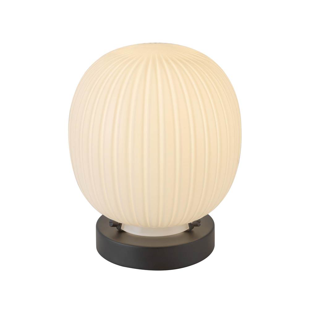 Alora Lighting Cherise 7-in Brushed Gold/glossy Ribbed Opal Glass Socket Table Lamp