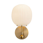 Alora Lighting Cherise 7-in Brushed Gold/glossy Ribbed Opal Glass Socket Wall/vanity Light