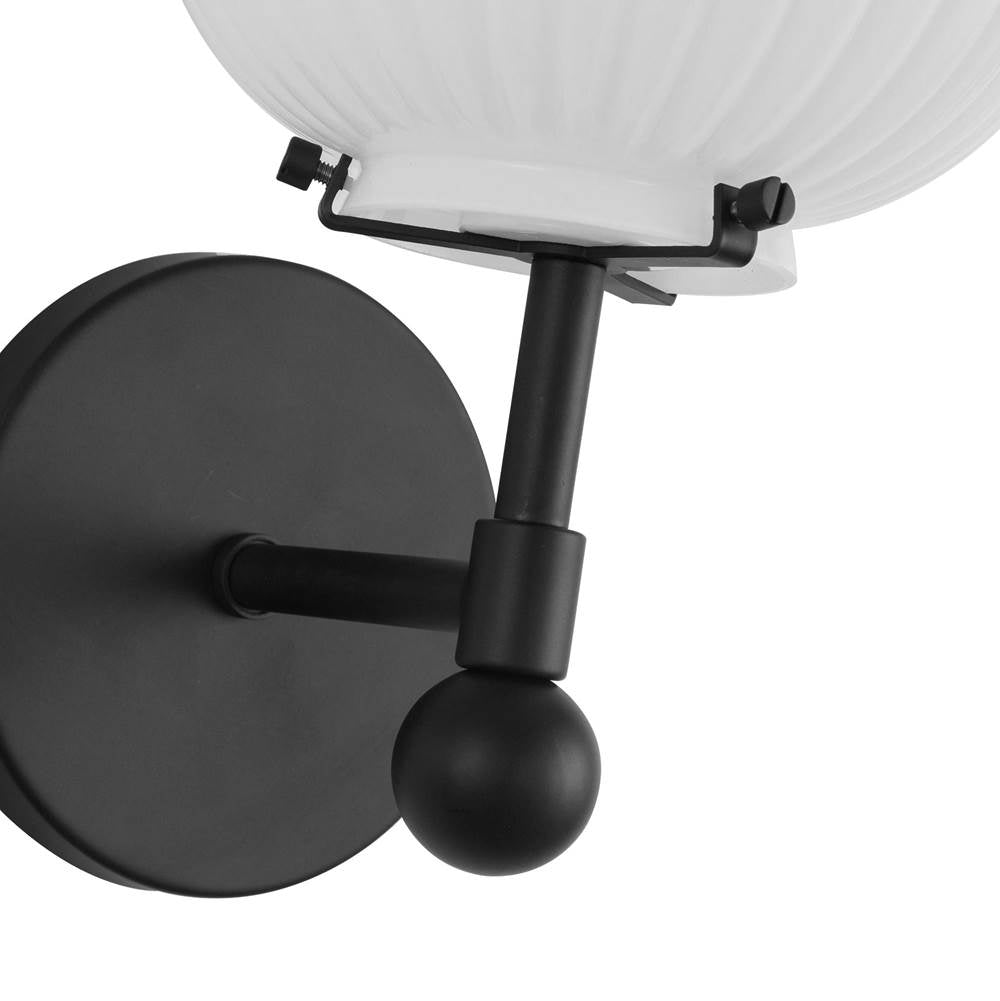 Alora Lighting WV579107MBGR Matte Black,Glossy Ribbed Opal Glass Cherise 7-in Matte Black/glossy Ribbed Opal Glass Socket Wall/vanity Light Image 3
