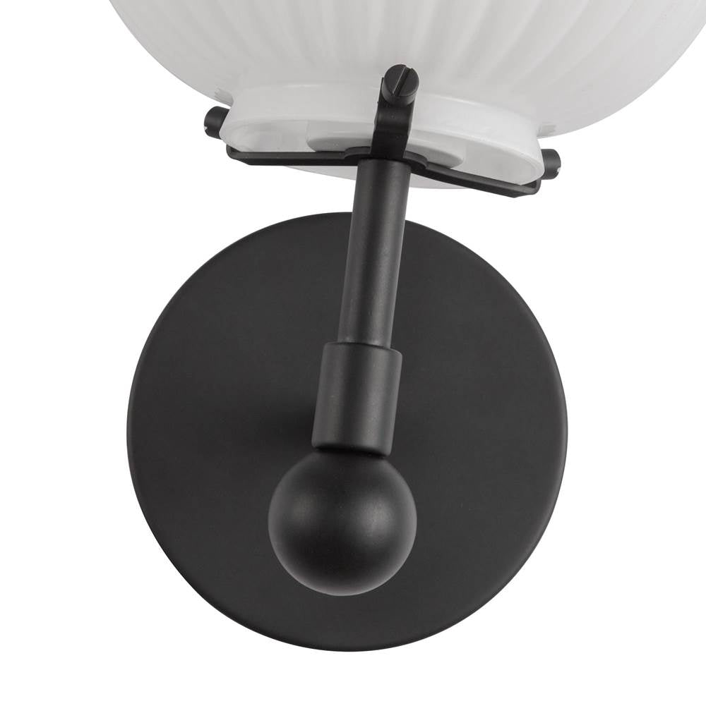 Alora Lighting WV579107MBGR Matte Black,Glossy Ribbed Opal Glass Cherise 7-in Matte Black/glossy Ribbed Opal Glass Socket Wall/vanity Light Image 2