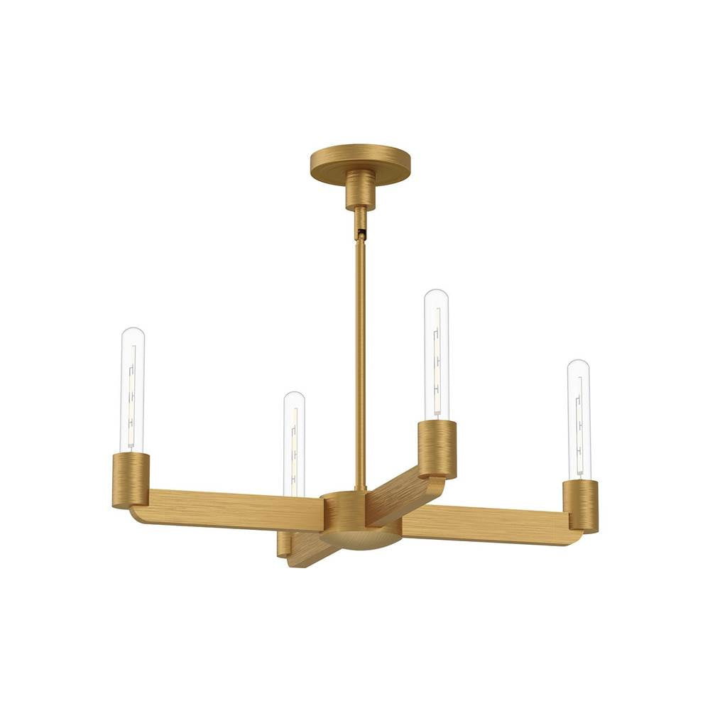 Alora Lighting Claire 25-in Aged Gold 4 Lights Chandeliers