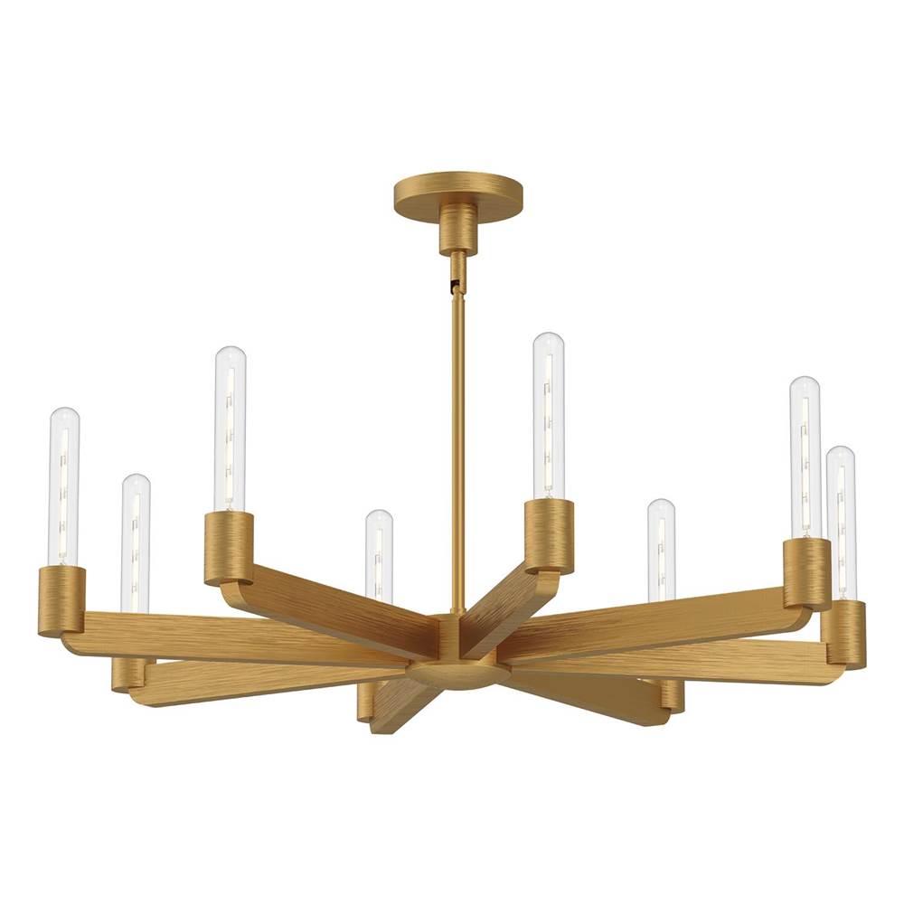Alora Lighting Claire 32-in Aged Gold 8 Lights Chandeliers