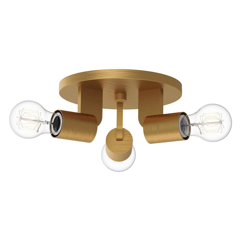 Alora Lighting Claire 10-in Aged Gold 3 Lights Semi Flush Mount