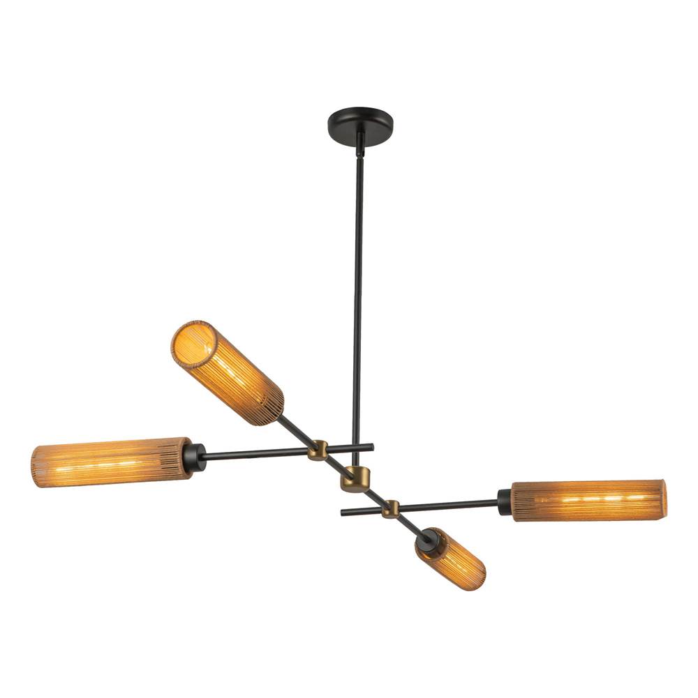 Alora Lighting LP491452MBTJ Matte Black,Tan Jute Colby 52-in Matte Black/tan Jute Socket Linear Pendant Image 1
