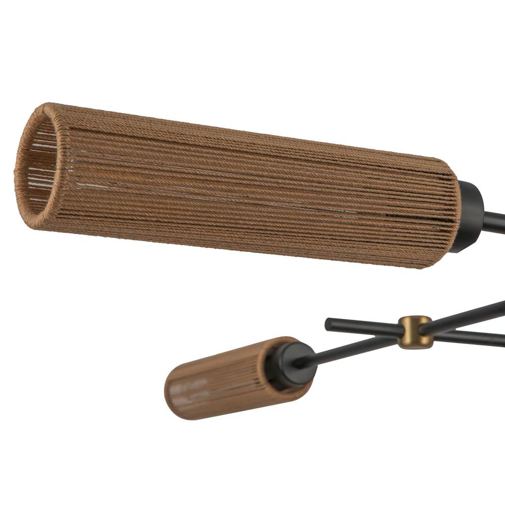 Alora Lighting LP491452MBTJ Matte Black,Tan Jute Colby 52-in Matte Black/tan Jute Socket Linear Pendant Image 4