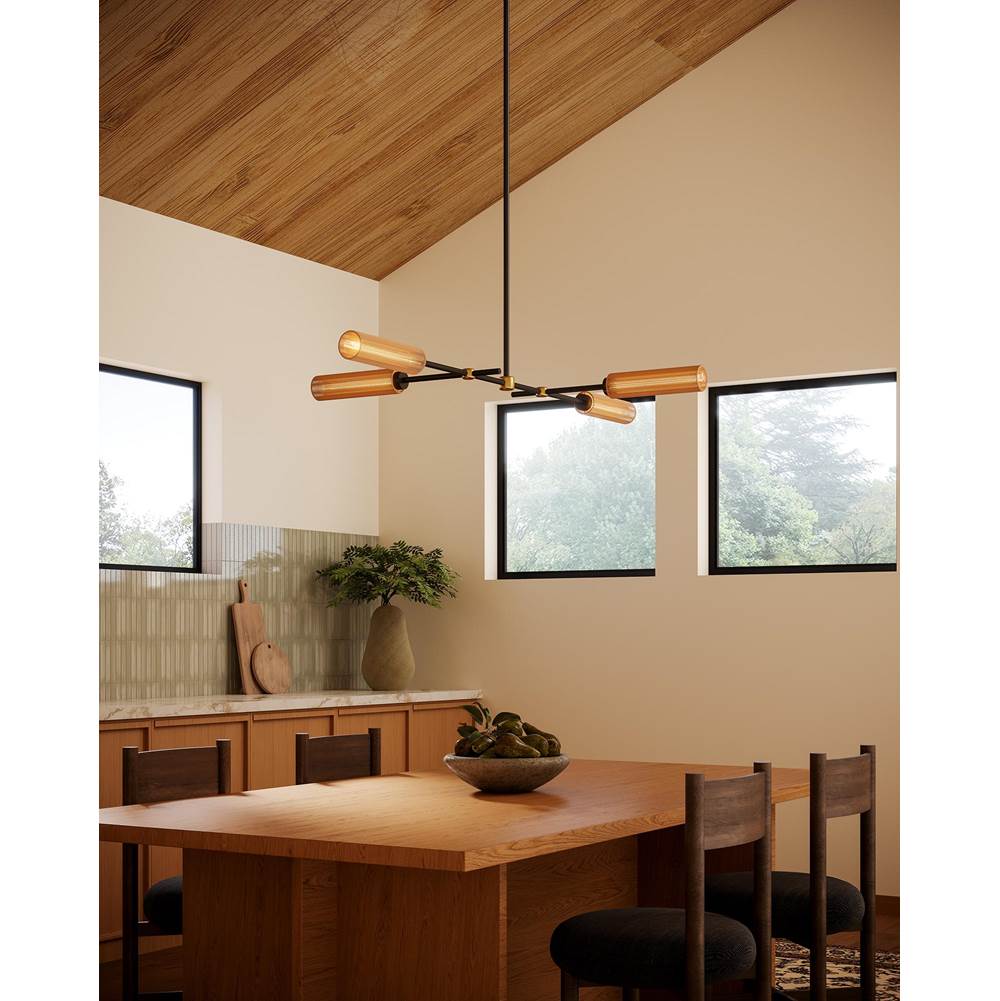 Alora Lighting LP491452MBTJ Matte Black,Tan Jute Colby 52-in Matte Black/tan Jute Socket Linear Pendant Image 2