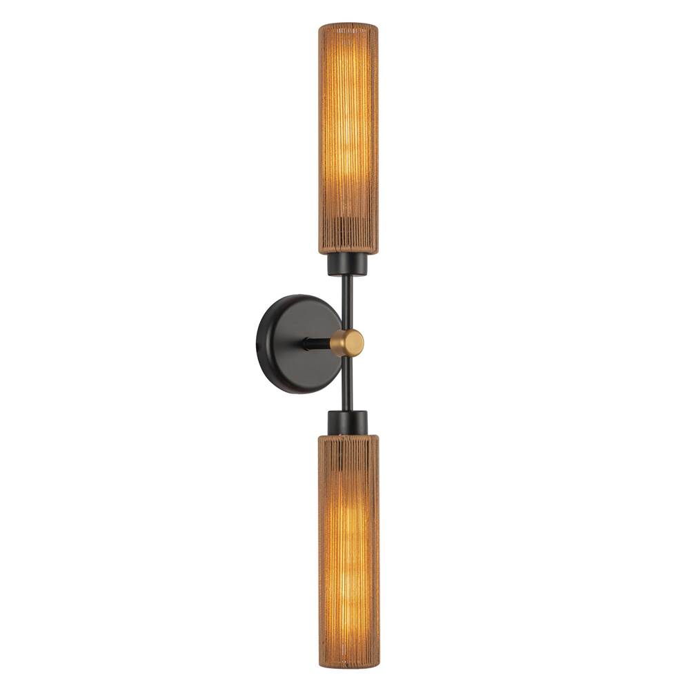 Alora Lighting WV491223MBTJ Matte Black,Tan Jute Colby 23-in Matte Black/tan Jute Socket Wall/vanity Light Image 1