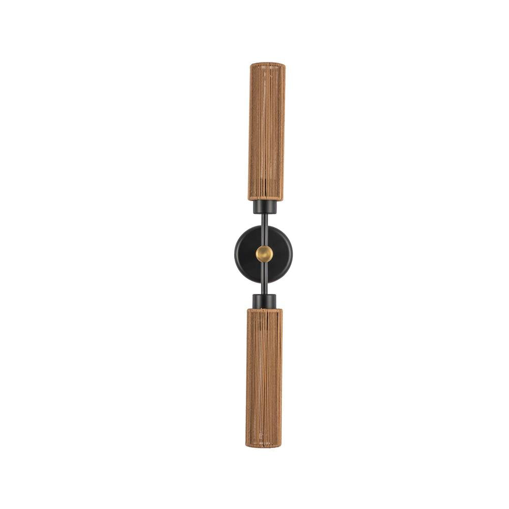 Alora Lighting WV491223MBTJ Matte Black,Tan Jute Colby 23-in Matte Black/tan Jute Socket Wall/vanity Light Image 4