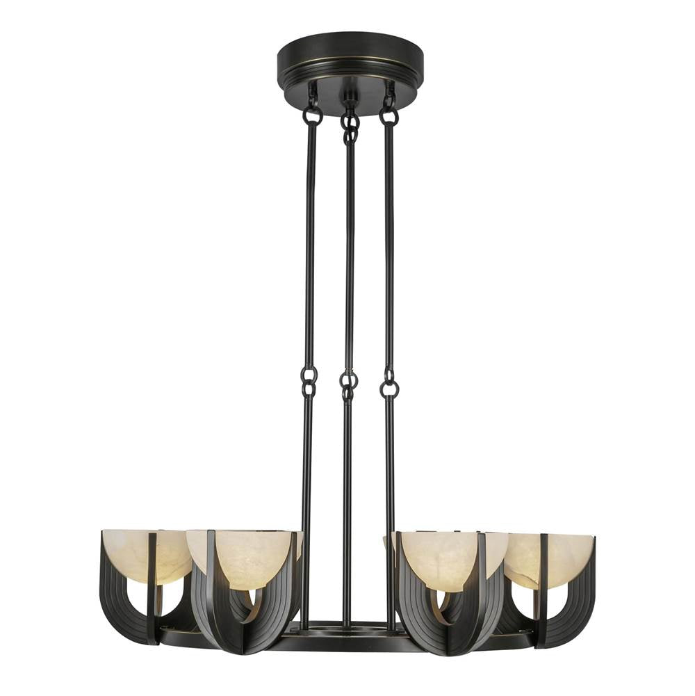 Alora Lighting Colette 27-in Urban Bronze/alabaster Led Chandelier