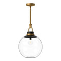 Alora Lighting Copperfield 16-in Aged Gold/clear Glass 1 Light Pendant