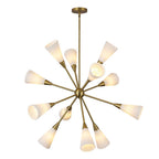Alora Lighting CH462039BGGR Brushed Gold,Glossy Ribbed Opal Glass Cosmo 39-in Brushed Gold/glossy Ribbed Opal Glass Socket Chandelier Image 1