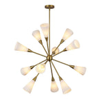 Alora Lighting Cosmo 39-in Brushed Gold/glossy Ribbed Opal Glass Socket Chandelier