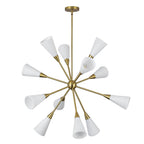 Alora Lighting CH462039BGGR Brushed Gold,Glossy Ribbed Opal Glass Cosmo 39-in Brushed Gold/glossy Ribbed Opal Glass Socket Chandelier Image 4