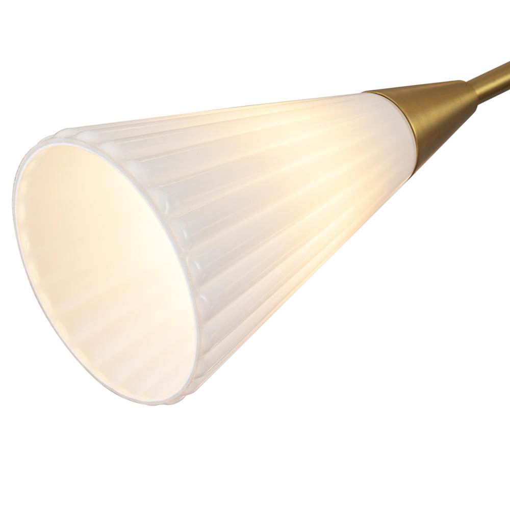 Alora Lighting CH462039BGGR Brushed Gold,Glossy Ribbed Opal Glass Cosmo 39-in Brushed Gold/glossy Ribbed Opal Glass Socket Chandelier Image 3