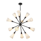 Alora Lighting Cosmo 39-in Brushed Gold/glossy Ribbed Opal Glass Socket Chandelier