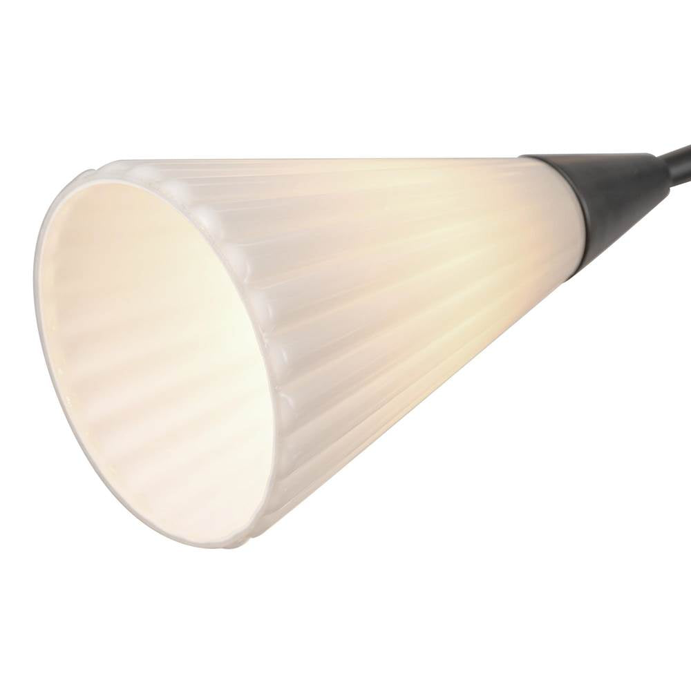 Alora Lighting CH462039MBGR Matte Black,Glossy Ribbed Opal Glass Cosmo 39-in Matte Black/glossy Ribbed Opal Glass Socket Chandelier Image 4