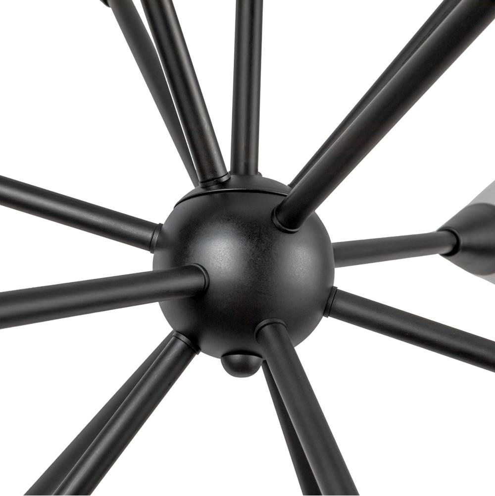 Alora Lighting CH462039MBGR Matte Black,Glossy Ribbed Opal Glass Cosmo 39-in Matte Black/glossy Ribbed Opal Glass Socket Chandelier Image 3