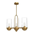 Alora Lighting Cyrus 24-in Aged Gold/clear Glass 3 Lights Linear Pendant