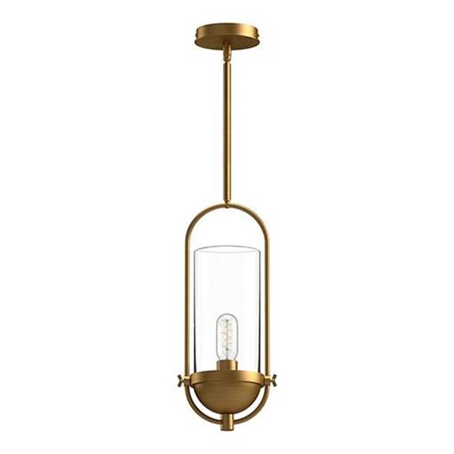 Alora Lighting Cyrus 8-in Aged Gold/clear Glass 1 Light Pendant