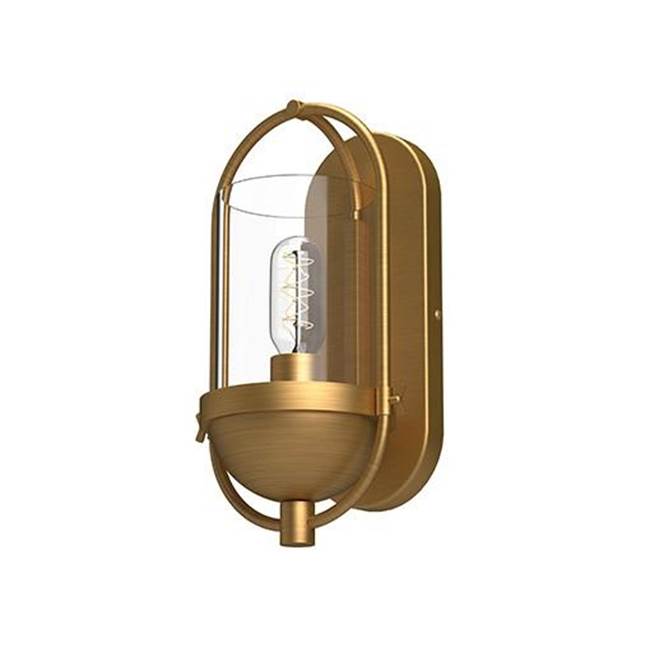 Alora Lighting Cyrus 7-in Aged Gold/clear Glass 1 Light Wall/vanity