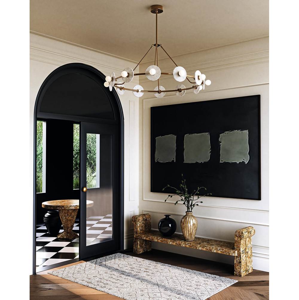 Alora Lighting CH346046VBAR-UNV Vintage Brass,Alabaster Dahlia 46-in Vintage Brass/alabaster Led Chandeliers Image 3