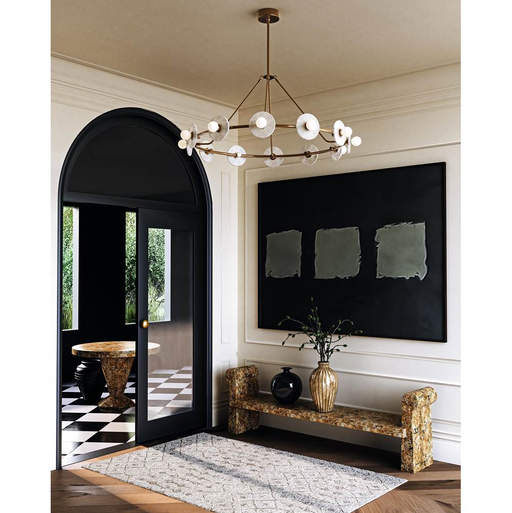 Alora Lighting CH346046VBAR Vintage Brass,Alabaster Dahlia 46-in Vintage Brass/alabaster Led Chandeliers Image 2