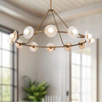 Alora Lighting CH346046VBAR-UNV Vintage Brass,Alabaster Dahlia 46-in Vintage Brass/alabaster Led Chandeliers Image 2