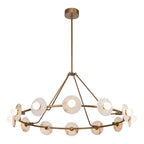 Alora Lighting CH346046VBAR Vintage Brass,Alabaster Dahlia 46-in Vintage Brass/alabaster Led Chandeliers Image 1