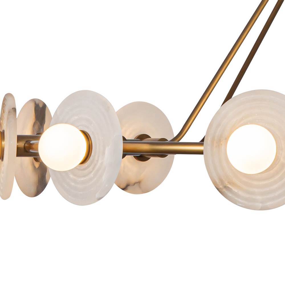 Alora Lighting CH346046VBAR Vintage Brass,Alabaster Dahlia 46-in Vintage Brass/alabaster Led Chandeliers Image 3
